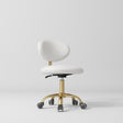 Manufakturo Aura Gold Legs Beauty Stool White - close-up of the upholstery and construction details