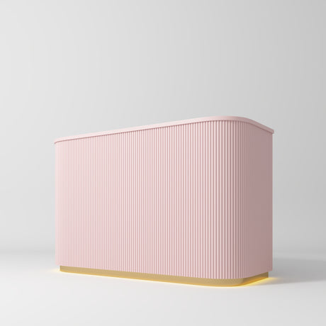Manufakturo Averne Reception Desk - Sleek & Modern Design with LED Bare Blush - displayed in a professional treatment-room setting