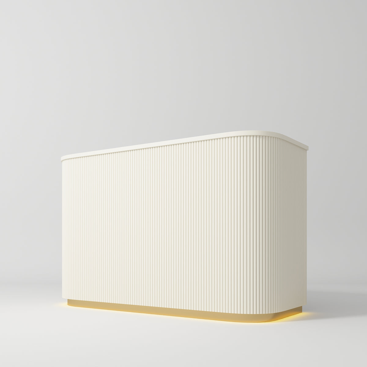 Manufakturo Averne Reception Desk - Sleek & Modern Design with LED Creamy - close-up of a construction detail