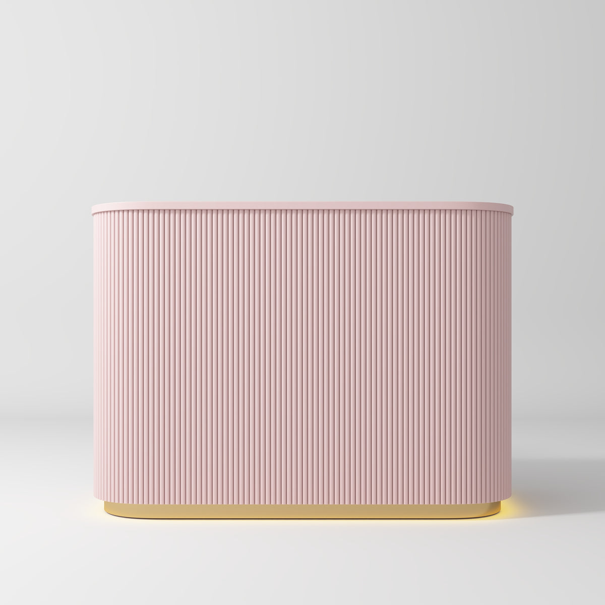 Manufakturo Averne Reception Desk - Sleek & Modern Design with LED Bare Blush - 140cm - displayed in a professional treatment-room setting