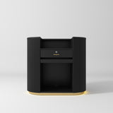 Manufakturo Averne Reception Desk - Sleek & Modern Design with LED Black - displayed in a professional treatment-room setting