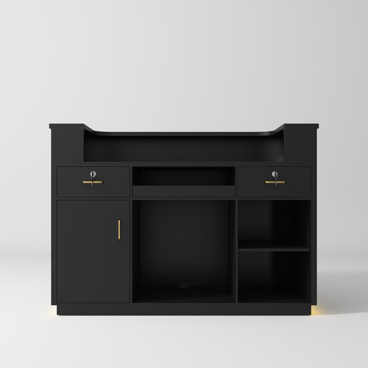 Manufakturo Averne Reception Desk - Sleek & Modern Design with LED Black - close-up of a construction detail