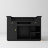 Manufakturo Averne Reception Desk - Sleek & Modern Design with LED Black - close-up of a construction detail