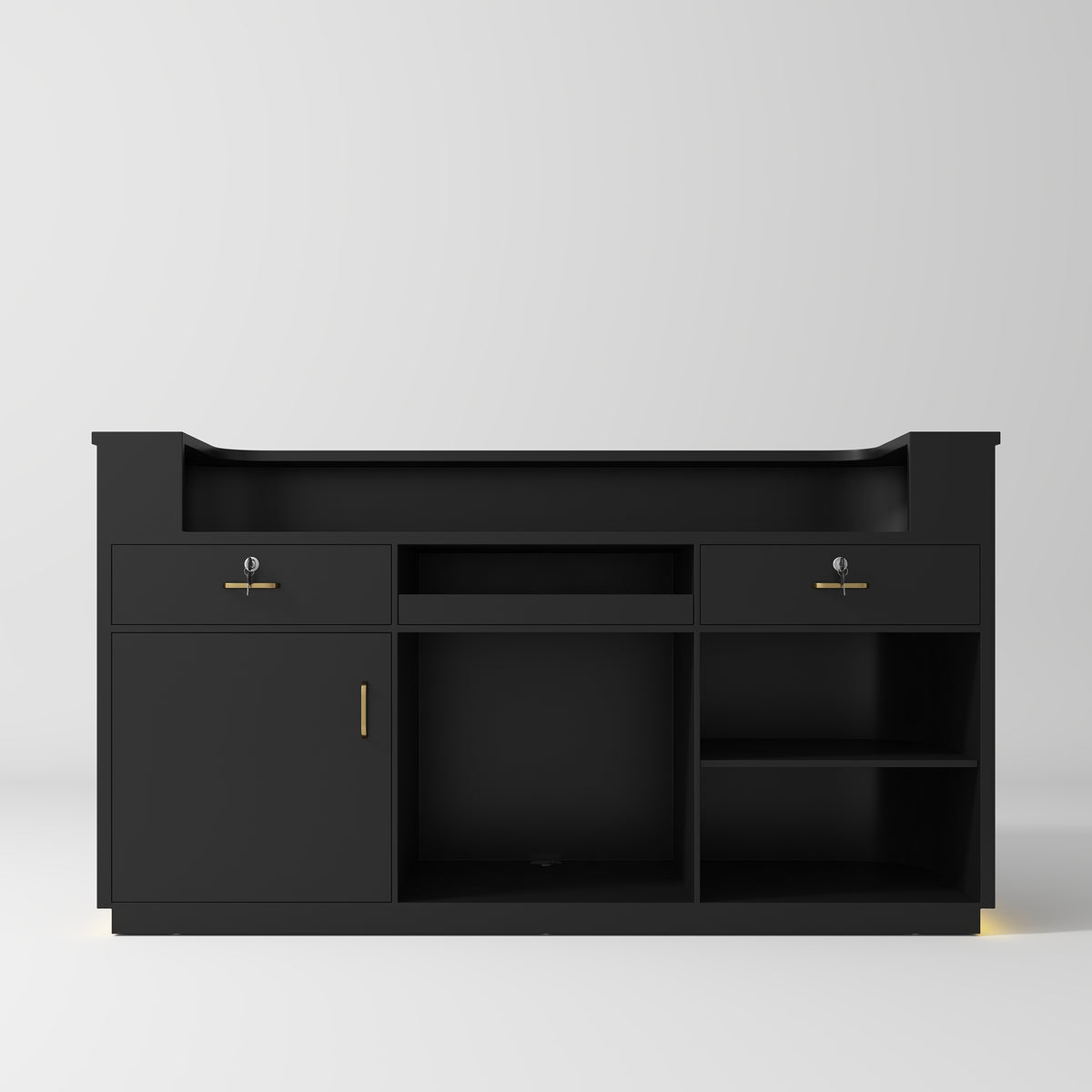 Manufakturo Averne Reception Desk - Sleek & Modern Design with LED Black - close-up of a construction detail