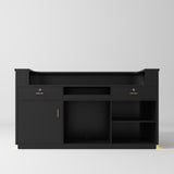 Manufakturo Averne Reception Desk - Sleek & Modern Design with LED Black - close-up of a construction detail