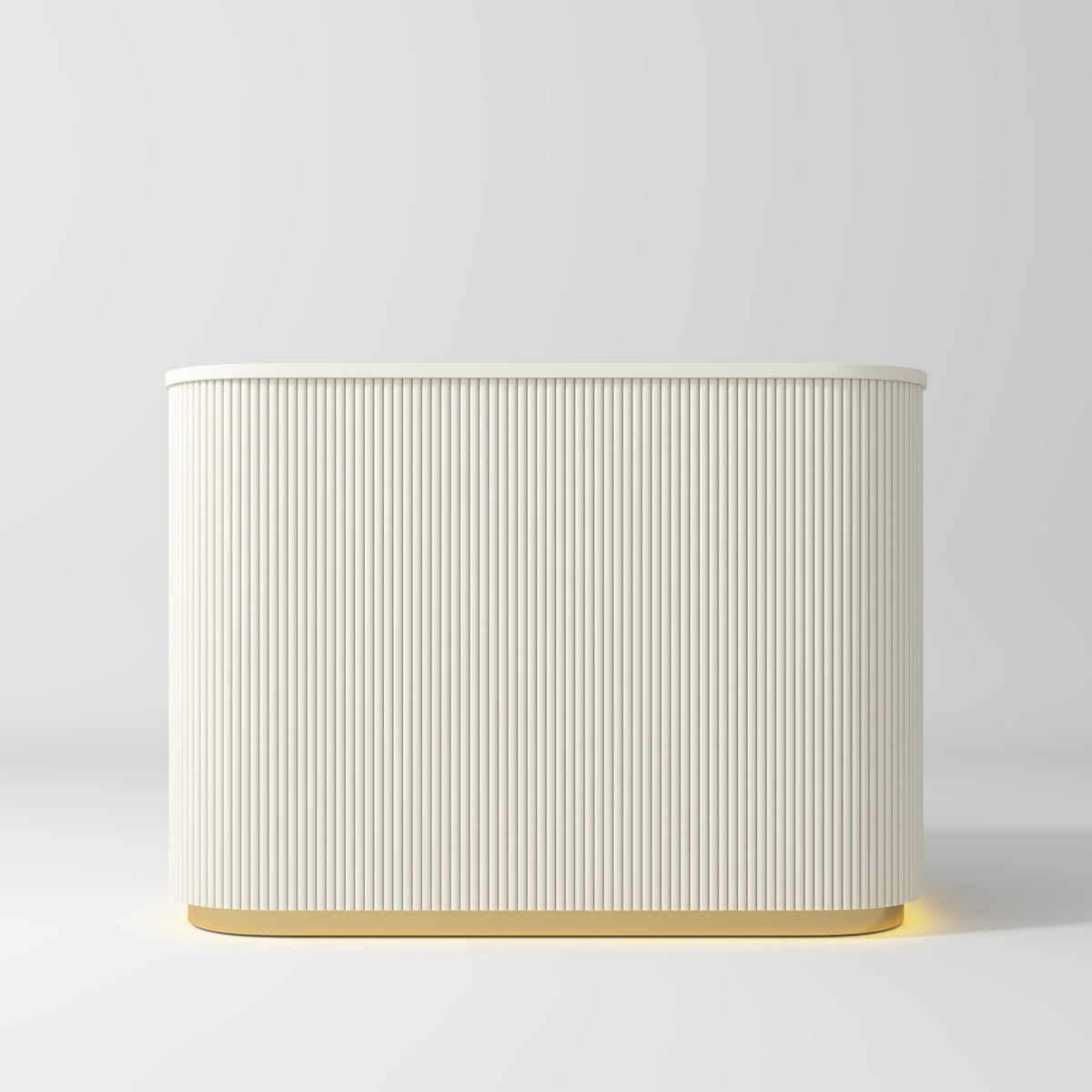 Manufakturo Averne Reception Desk - Sleek & Modern Design with LED Creamy - 140cm - displayed in a professional treatment-room setting