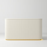 Manufakturo Averne Reception Desk - Sleek & Modern Design with LED Creamy - 180cm - displayed in a professional treatment-room setting