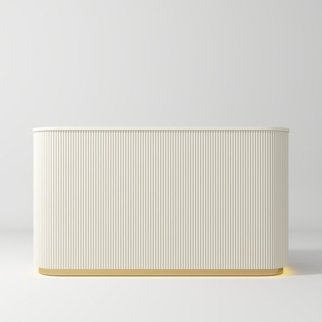 Manufakturo Averne Reception Desk - Sleek & Modern Design with LED Creamy - 180cm - displayed in a professional treatment-room setting