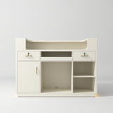 Manufakturo Averne Reception Desk - Sleek & Modern Design with LED Creamy - displayed in a professional treatment-room setting