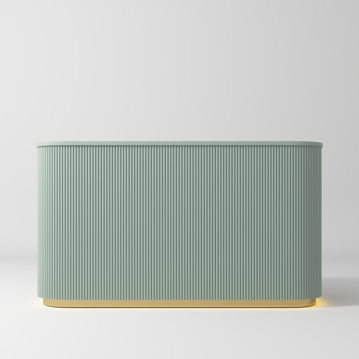 Manufakturo Averne Reception Desk - Sleek & Modern Design with LED Olive - 180cm - displayed in a professional treatment-room setting