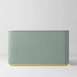 Manufakturo Averne Reception Desk - Sleek & Modern Design with LED Olive - 180cm - displayed in a professional treatment-room setting