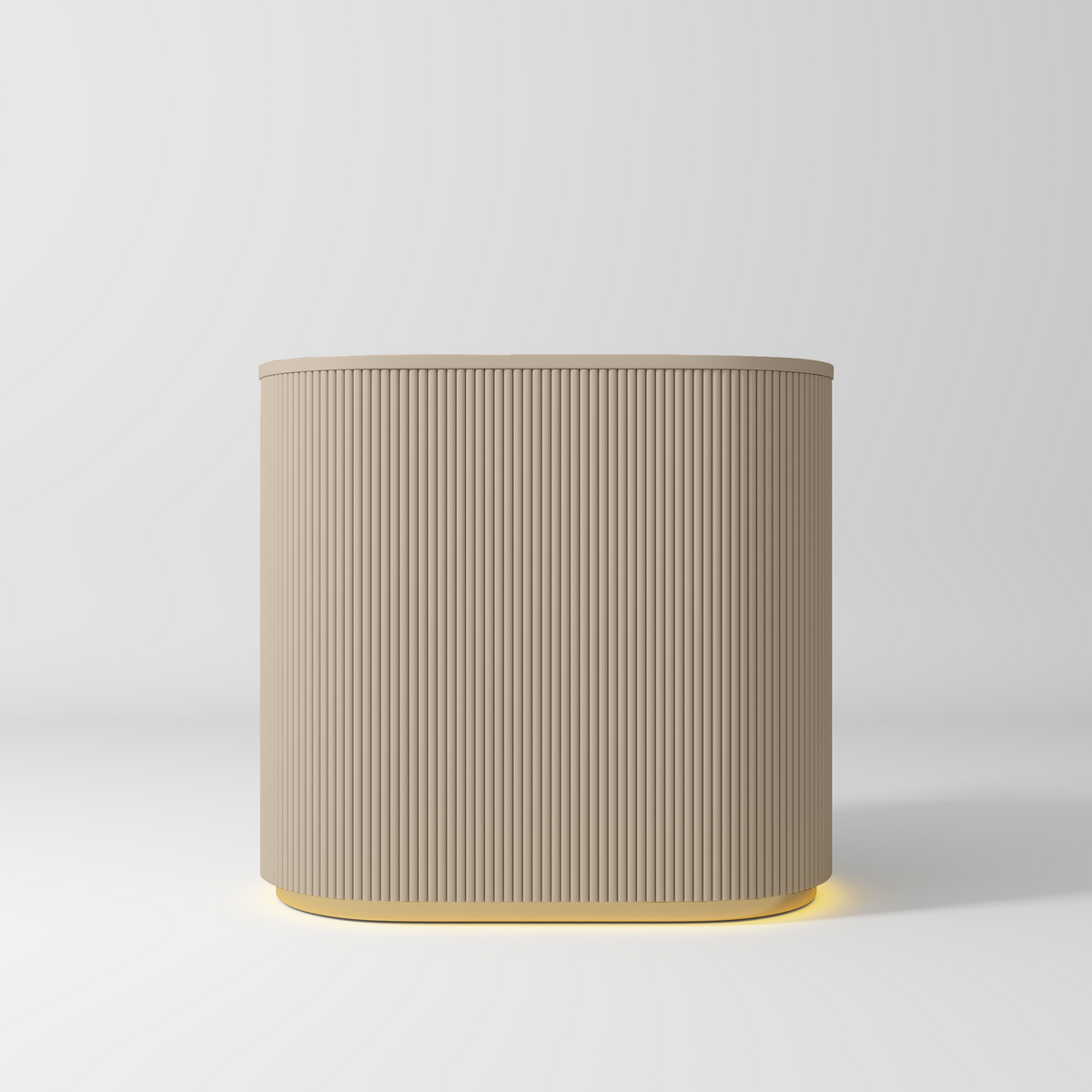 Manufakturo Averne Reception Desk - Sleek & Modern Design with LED Warm Beige - 100cm - displayed in a professional treatment-room setting