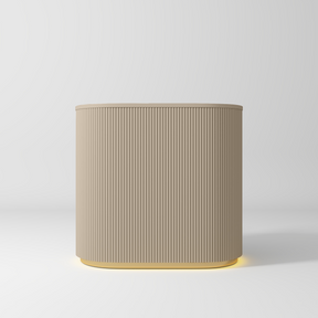 Manufakturo Averne Reception Desk - Sleek & Modern Design with LED Warm Beige - 100cm - displayed in a professional treatment-room setting