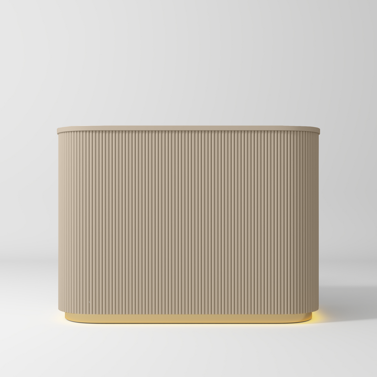 Manufakturo Averne Reception Desk - Sleek & Modern Design with LED Warm Beige - 140cm - displayed in a professional treatment-room setting