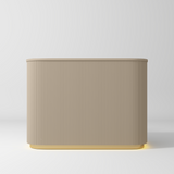 Manufakturo Averne Reception Desk - Sleek & Modern Design with LED Warm Beige - 140cm - displayed in a professional treatment-room setting