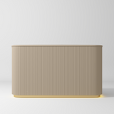 Manufakturo Averne Reception Desk - Sleek & Modern Design with LED Warm Beige - 180cm - displayed in a professional treatment-room setting