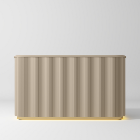 Manufakturo Averne Reception Desk - Sleek & Modern Design with LED Warm Beige - 180cm - displayed in a professional treatment-room setting