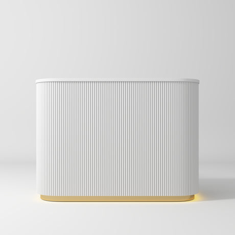 Manufakturo Averne Reception Desk - Sleek & Modern Design with LED White - 140cm - displayed in a professional treatment-room setting