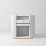 Manufakturo Averne Reception Desk - Sleek & Modern Design with LED White - displayed in a professional treatment-room setting