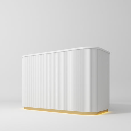 Manufakturo Averne Reception Desk - Sleek & Modern Design with LED White - close-up of a construction detail