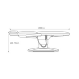 Manufakturo Étoile Electric Lash Beauty Bed - 3 Motors Cocoa Mocha - dimensions and measurements shown