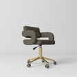 Manufakturo Serenity Salon Chair - 360-Degree Rotation Gold Base Cocoa Mocha - close-up of the upholstery and construction details