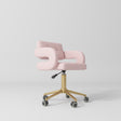 Manufakturo Serenity Salon Chair - 360-Degree Rotation Gold Base Light Pink - close-up of the upholstery and construction details