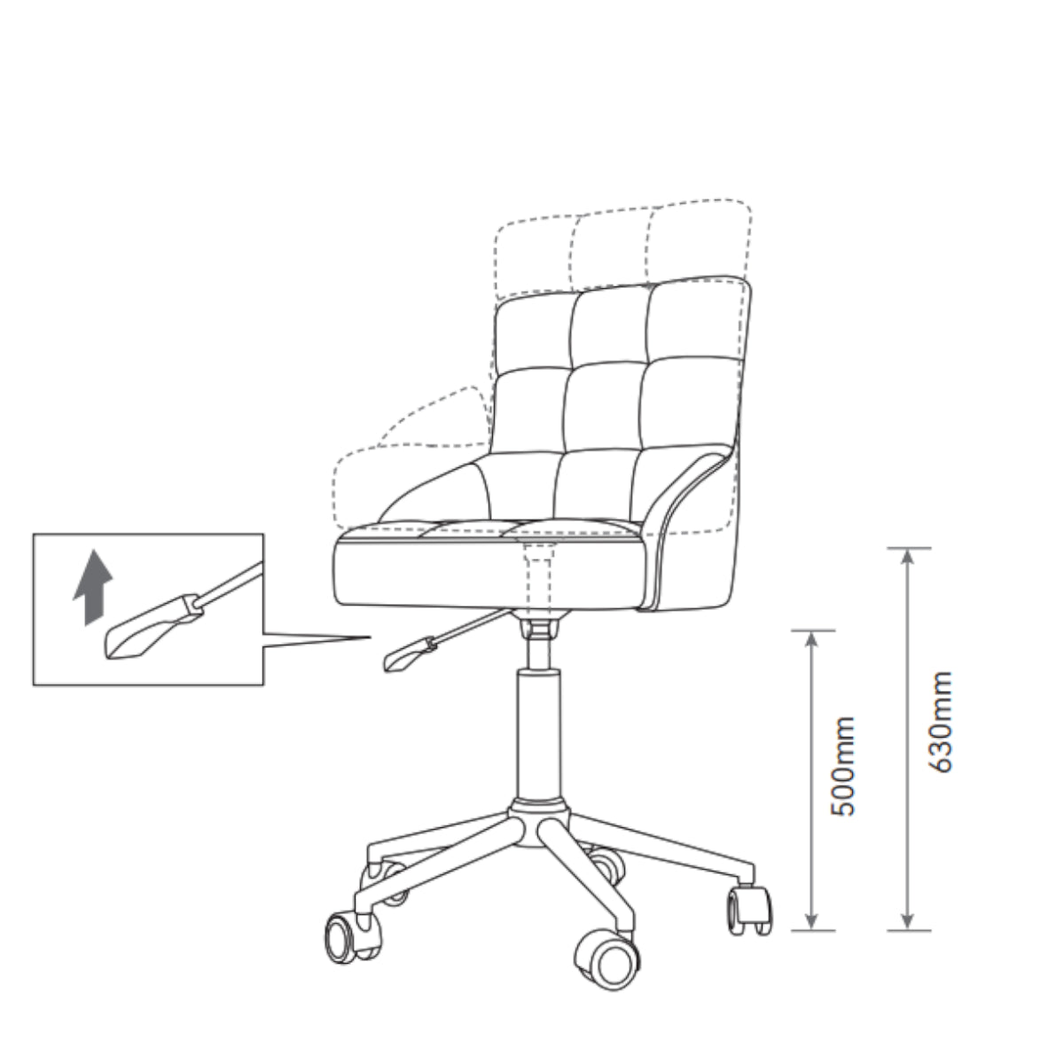 Manufakturo Noblesse Beauty Chair - 360-Degree Rotation Bare Blush - full product view on a white background