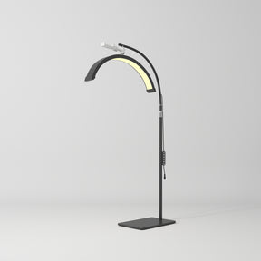 Manufakturo Beauty Lash LED Moonlight - Adjustable Colour Temp & Intensity Black - LED treatment lamp with adjustable light arms on a white background