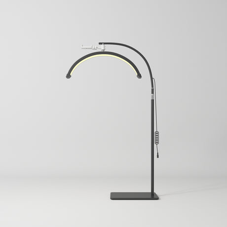 Manufakturo Beauty Lash LED Moonlight - Adjustable Colour Temp & Intensity Black - LED treatment lamp with adjustable light arms on a white background