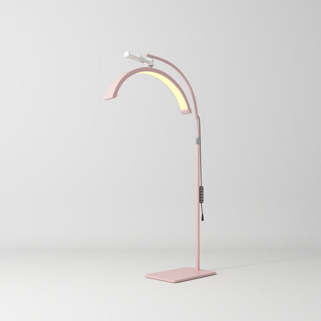 Manufakturo Beauty Lash LED Moonlight - Adjustable Colour Temp & Intensity Pink - LED treatment lamp with adjustable light arms on a white background