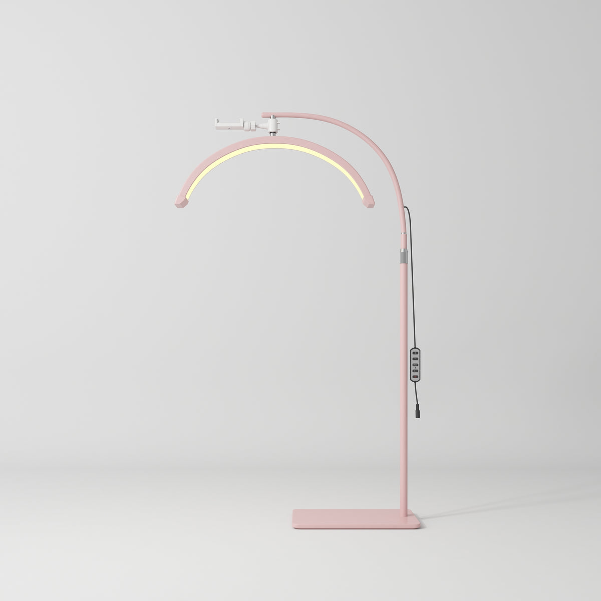 Manufakturo Beauty Lash LED Moonlight - Adjustable Colour Temp & Intensity Pink - LED treatment lamp with adjustable light arms on a white background