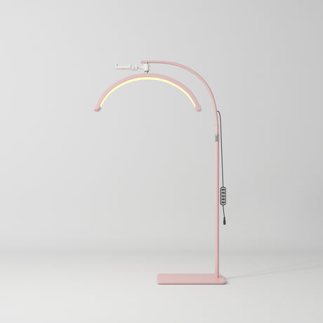 Manufakturo Beauty Lash LED Moonlight - Adjustable Colour Temp & Intensity Pink - LED treatment lamp with adjustable light arms on a white background