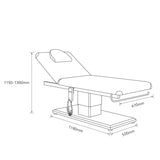 Manufakturo Chérie Premium Electric Massage Bed - Black - dimensions and measurements shown