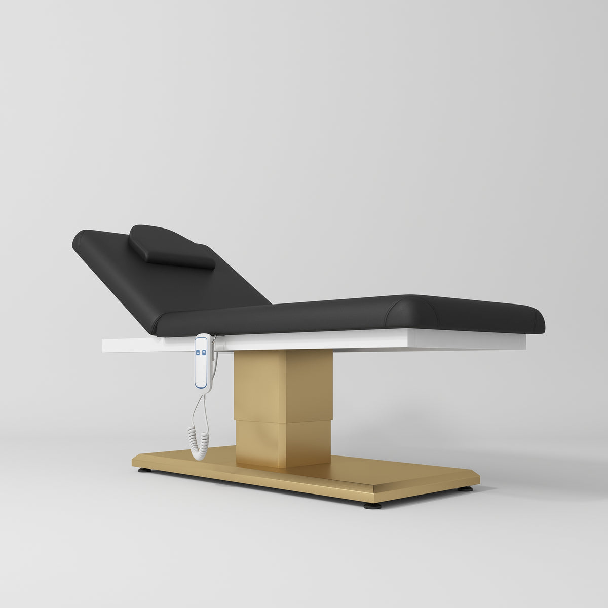 Manufakturo Chérie Premium Electric Massage Bed - Black - close-up of the upholstery and construction details