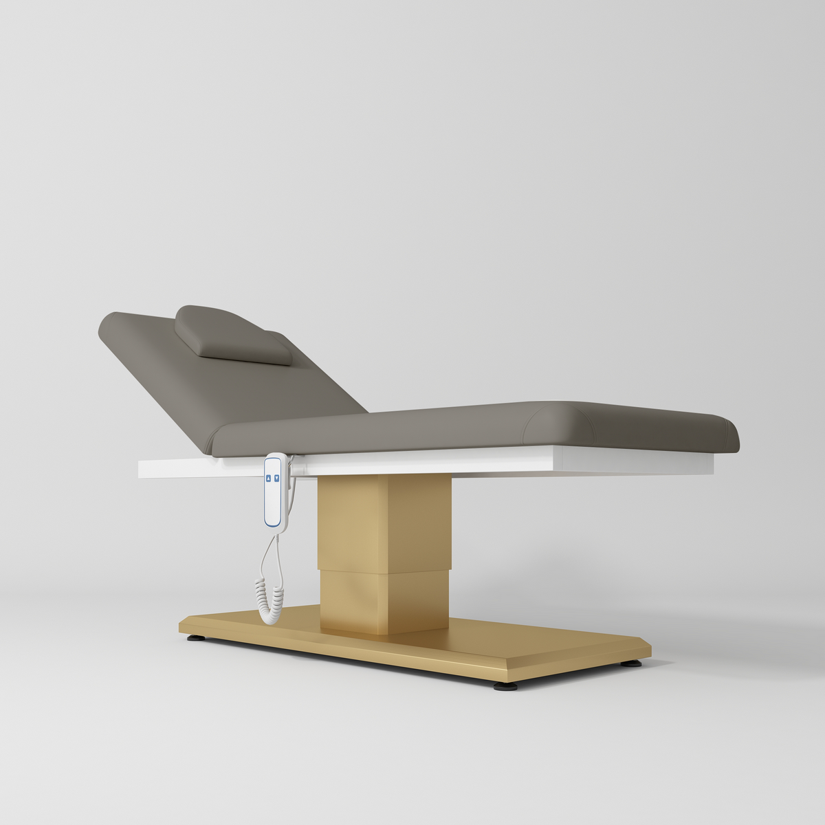 Manufakturo Chérie Premium Electric Massage Bed - Deep Ash - close-up of the upholstery and construction details
