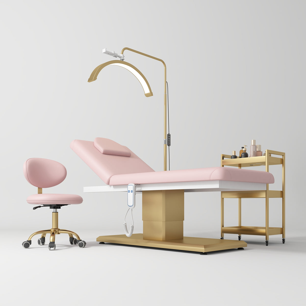 Manufakturo Chérie Premium Electric 4-piece Salon Set Bare Blush - coordinated furniture pieces arranged on a white background