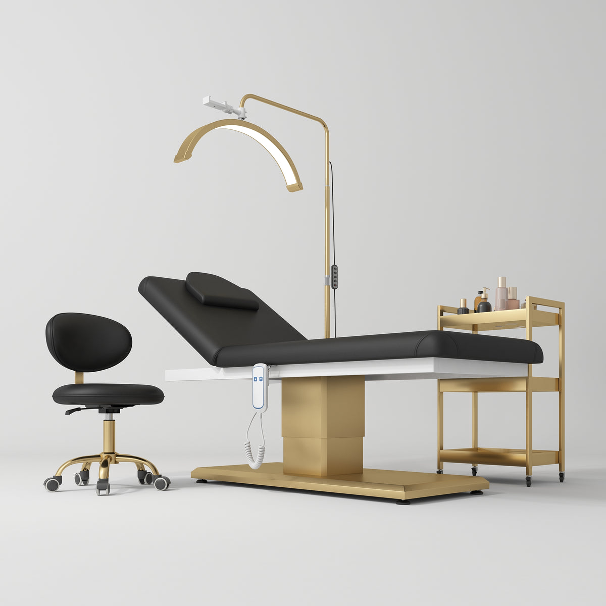 Manufakturo Chérie Premium Electric 4-piece Salon Set Black - close-up of a construction detail