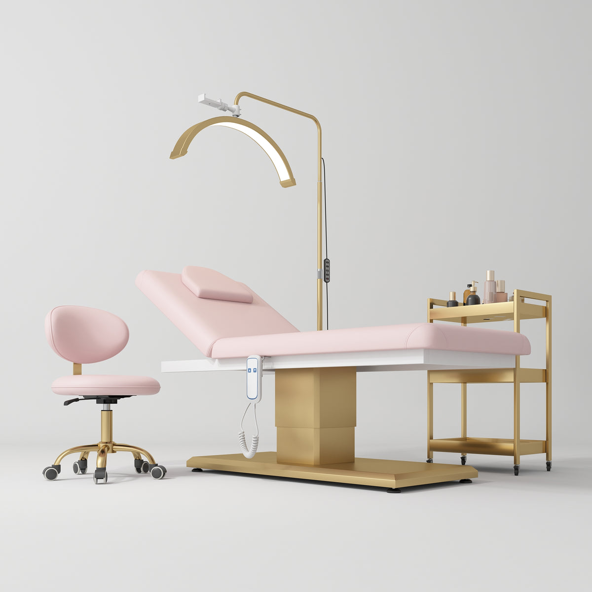 Manufakturo Chérie Premium Electric 4-piece Salon Set Light Pink - close-up of a construction detail