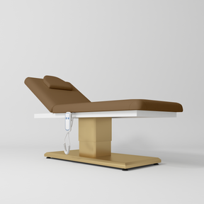 Manufakturo Chérie Premium Electric Massage Bed - Caramel - close-up of the upholstery and construction details