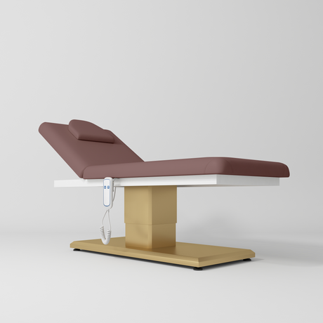 Manufakturo Chérie Premium Electric Massage Bed - Dusty Rose - close-up of the upholstery and construction details