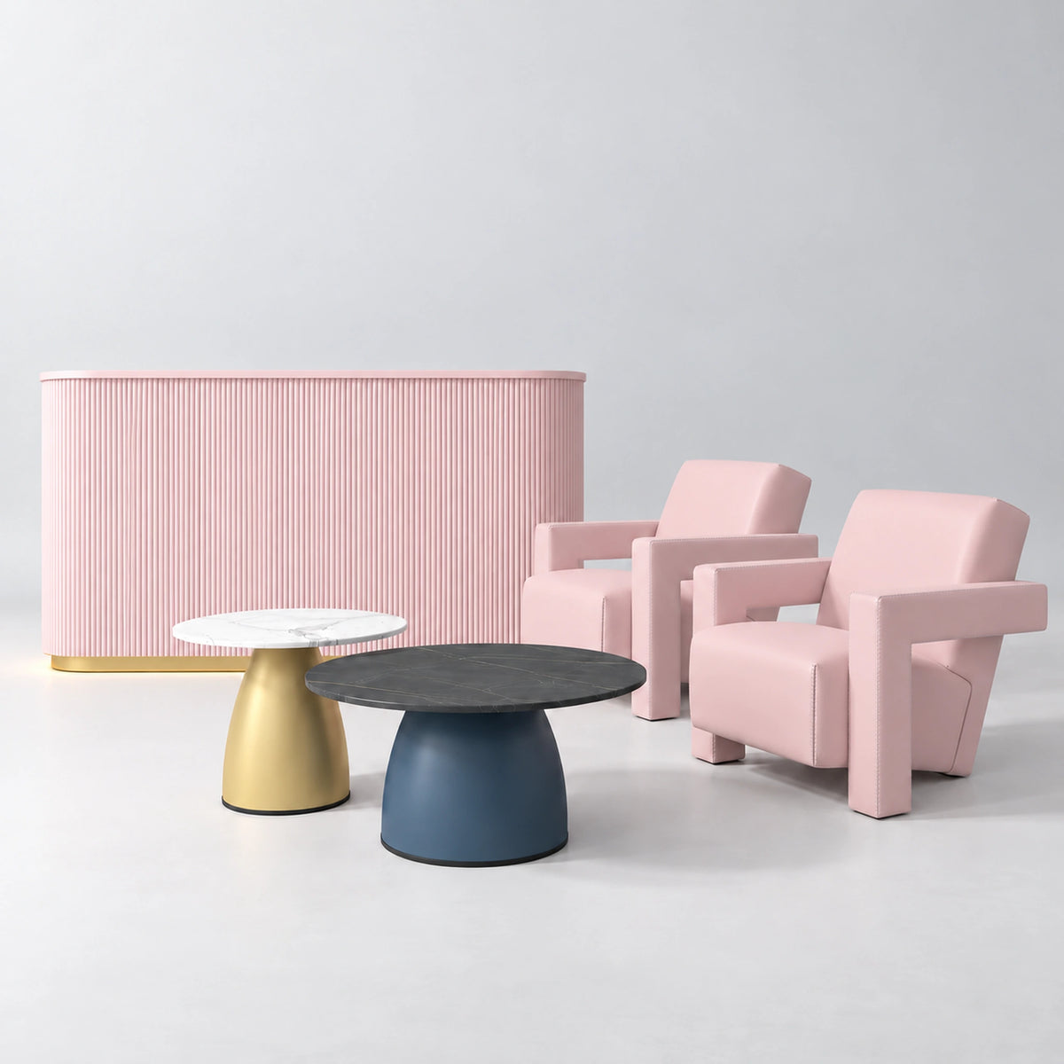 Manufakturo Complete Set 01 Reception Area for Luxury Salon Waiting Area Bare Blush