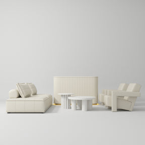 Manufakturo Complete Set 02 Reception Area - Chair & Sofa for Luxury Salon Waiting Area Creamy - close-up of a construction detail