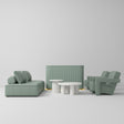 Manufakturo Complete Set 02 Reception Area - Chair & Sofa for Luxury Salon Waiting Area Olive - close-up of a construction detail