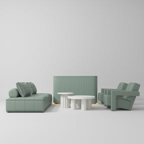 Manufakturo Complete Set 02 Reception Area - Chair & Sofa for Luxury Salon Waiting Area Olive - close-up of a construction detail