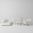Manufakturo Complete Set 02 Reception Area - Chair & Sofa for Luxury Salon Waiting Area White - close-up of a construction detail
