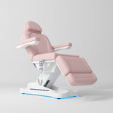 Manufakturo Éclat Salon Beauty Bed with Footrest Controls Bare Blush - close-up of the upholstery and construction details