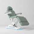 Manufakturo Éclat Salon Beauty Bed with Footrest Controls Olive - close-up of the upholstery and construction details