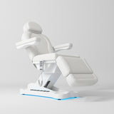 Manufakturo Éclat Salon Beauty Bed with Footrest Controls White - close-up of the upholstery and construction details