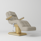 Manufakturo Saphir version B Electric Salon Bed with Dual Controls Stone Taupe - close-up of the upholstery and construction details
